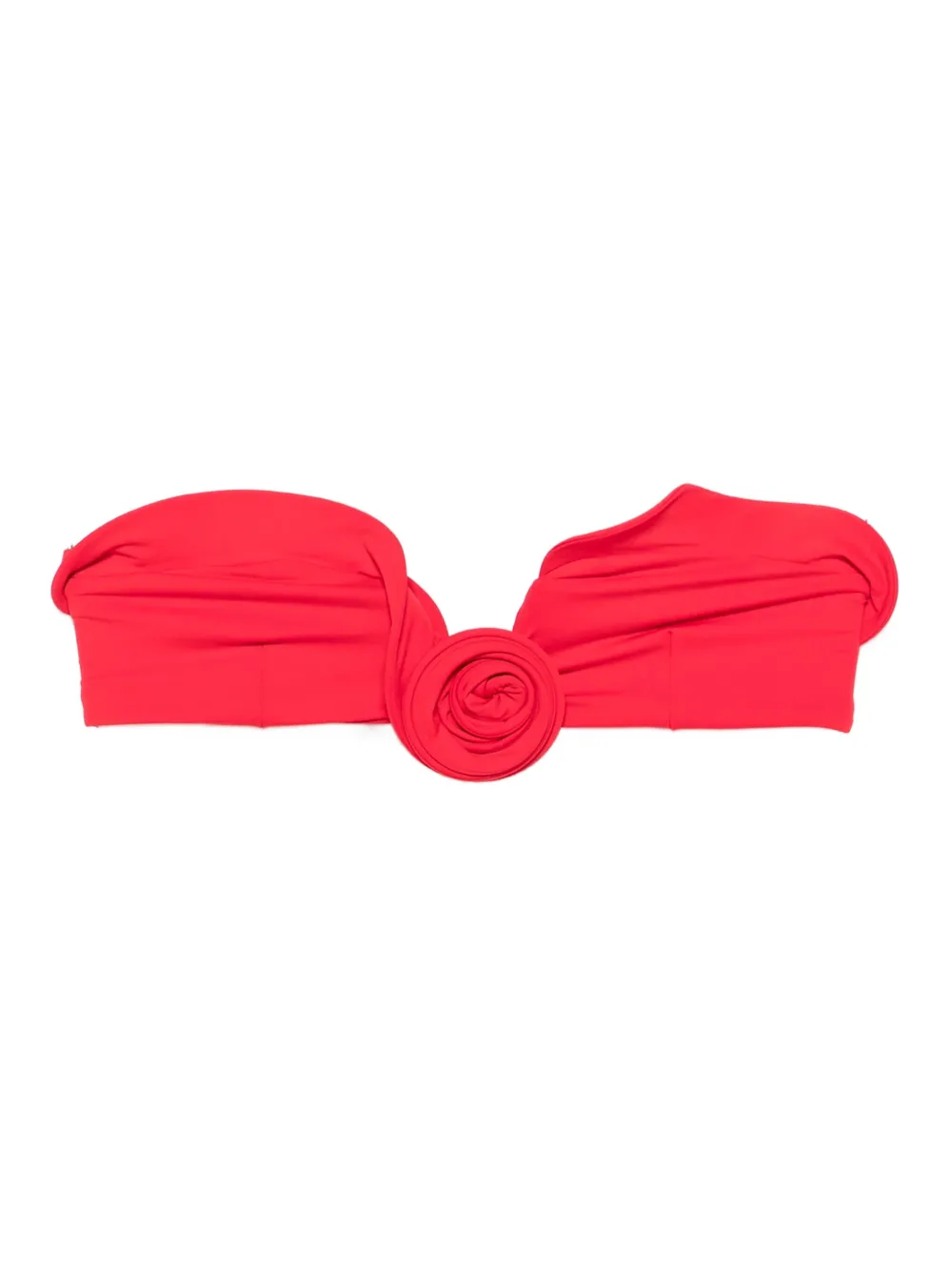 Magda Butrym rose-appliqué bikini top - レッド Magda Butrym rose-appliqué bikini top - レッド