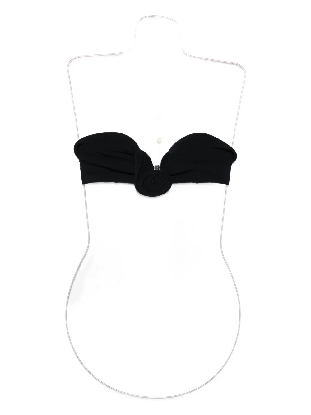 Magda Butrym rose-appliqué bikini top - Nero