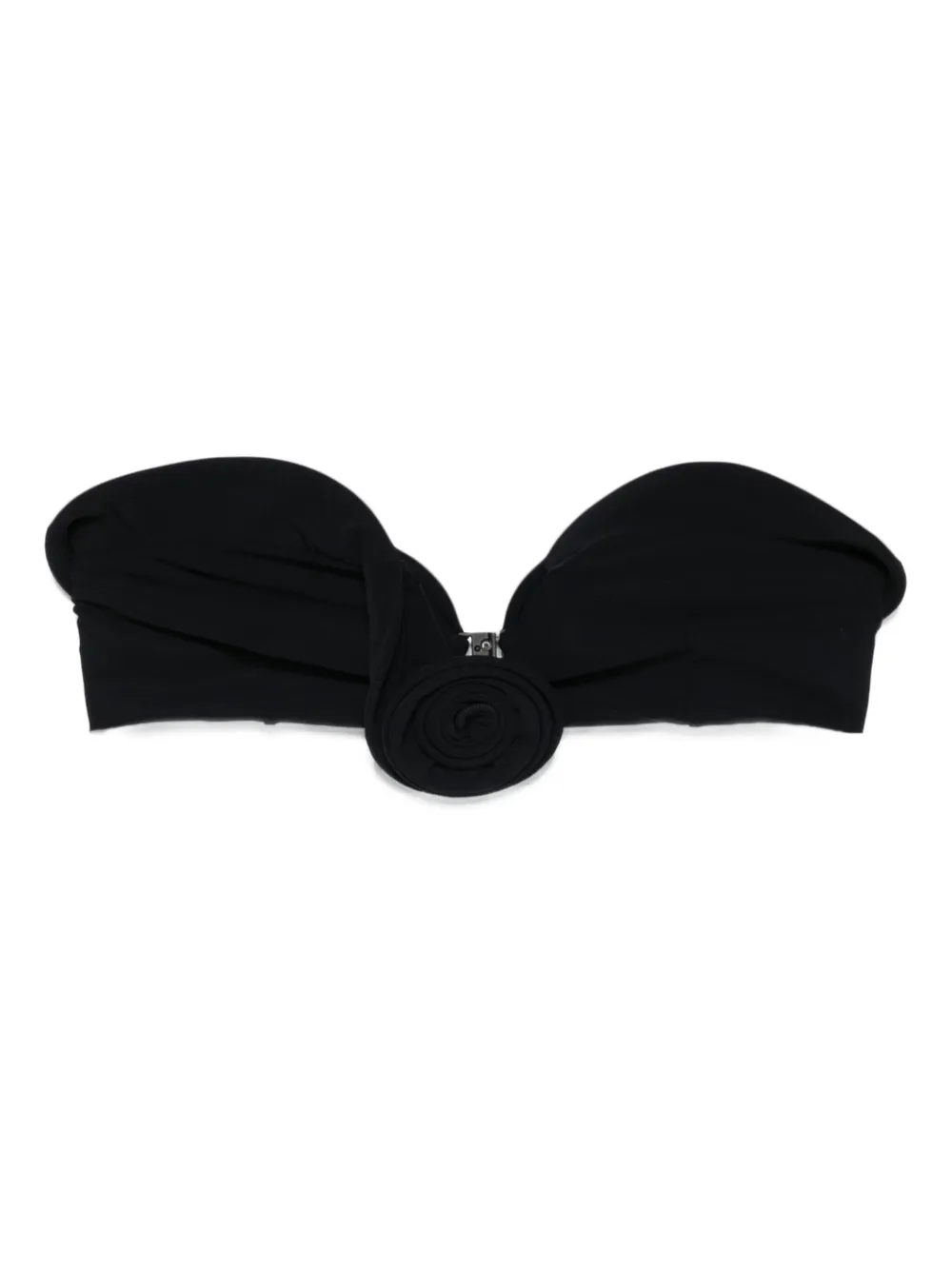 Magda Butrym rose-appliqué bikini top - ブラック Magda Butrym rose-appliqué bikini top - ブラック