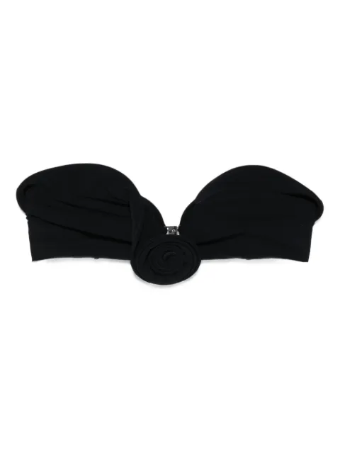 Magda Butrym rose-appliqué bikini top