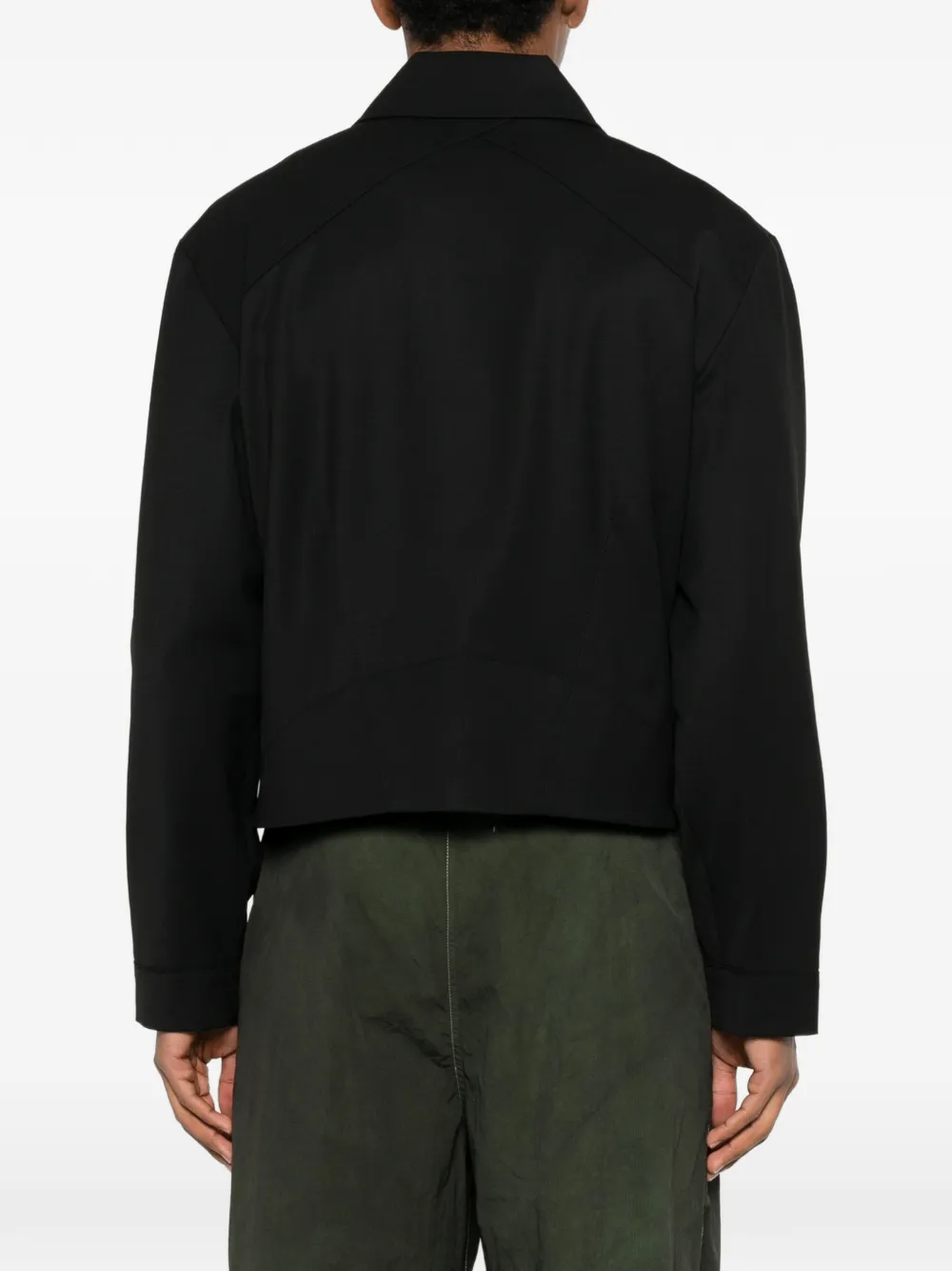 Kiko Kostadinov Kraner Cropped Blouson Jacket In Black