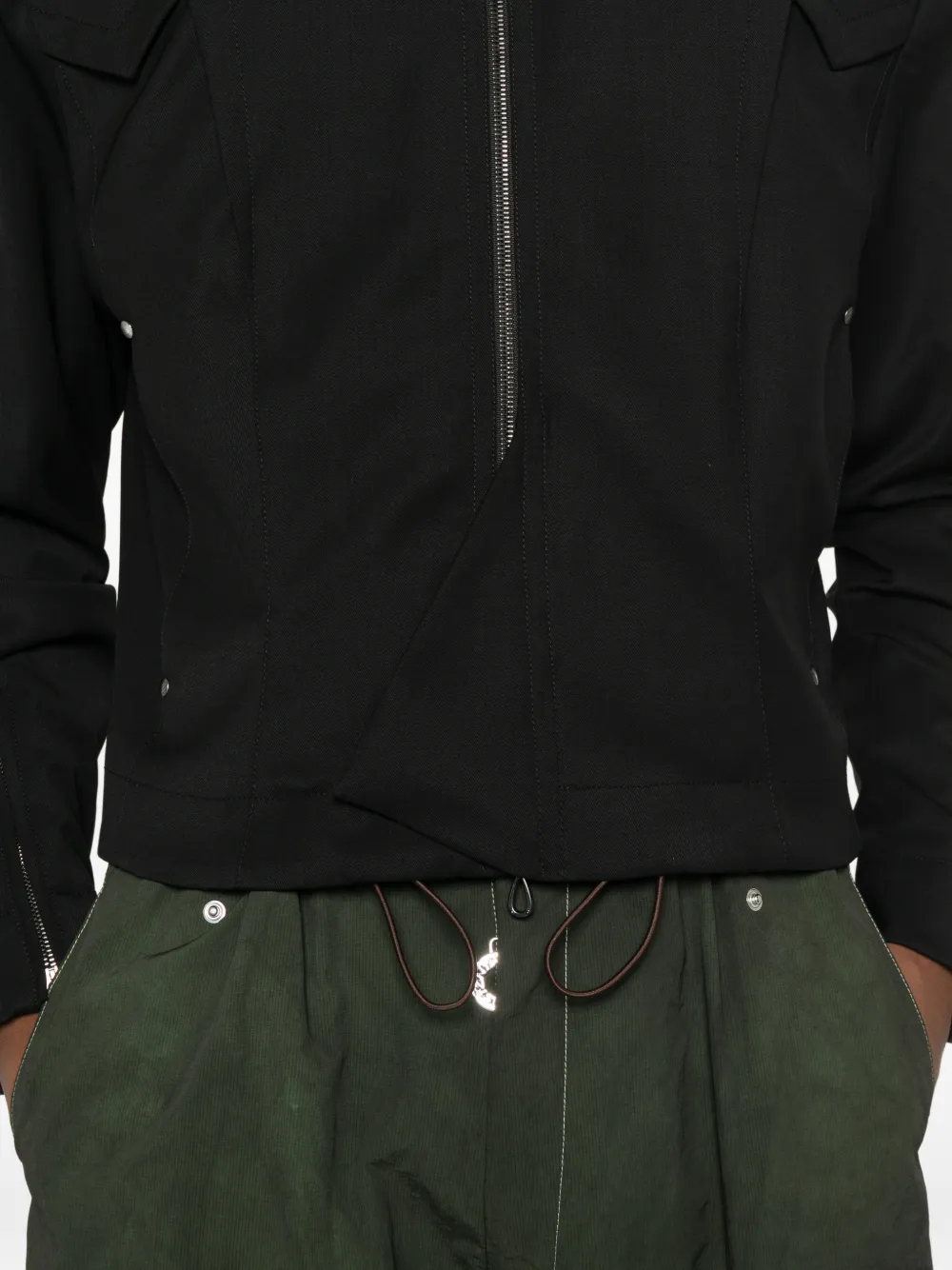 Kiko Kostadinov Kraner Cropped Blouson Jacket In Black