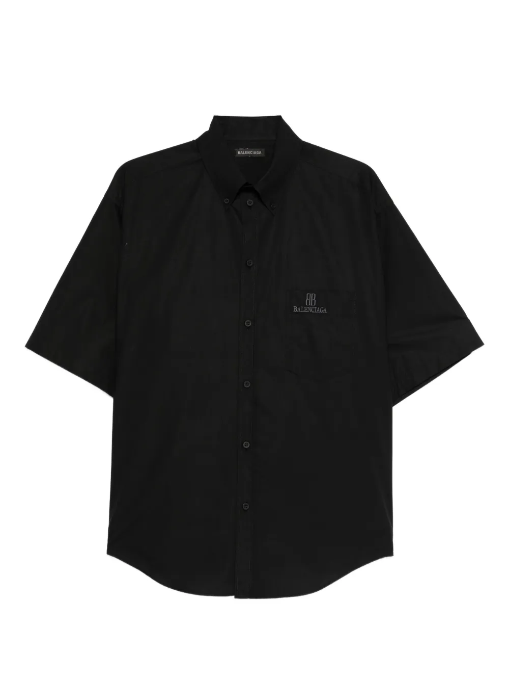 Balenciaga embroidered-logo short-sleeve shirt Zwart