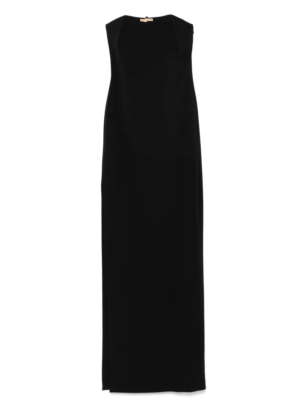 Elisabetta Franchi Crêpe maxi-jurk met juwelen detail Zwart
