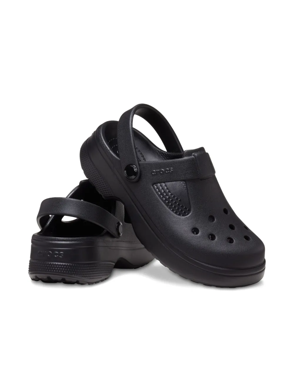 Crocs Kids cut-out clogs Black