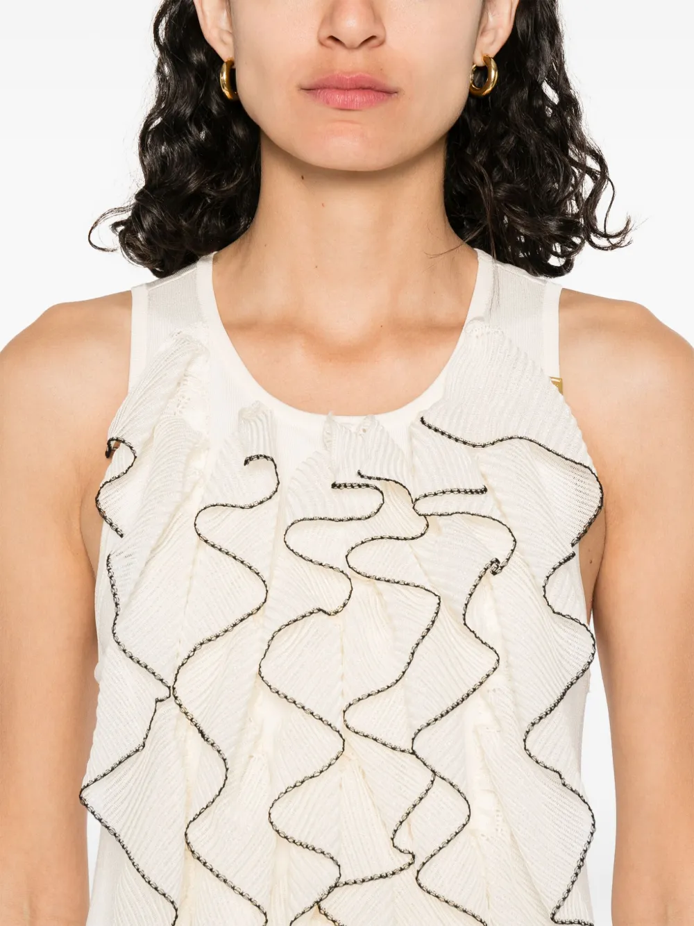 Elisabetta Franchi Mini-jurk met ruches Wit