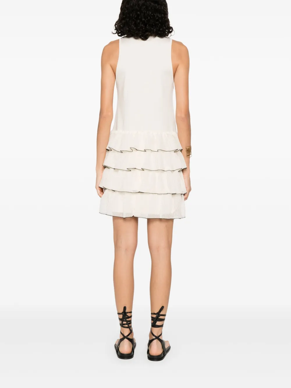 Elisabetta Franchi Mini-jurk met ruches Wit