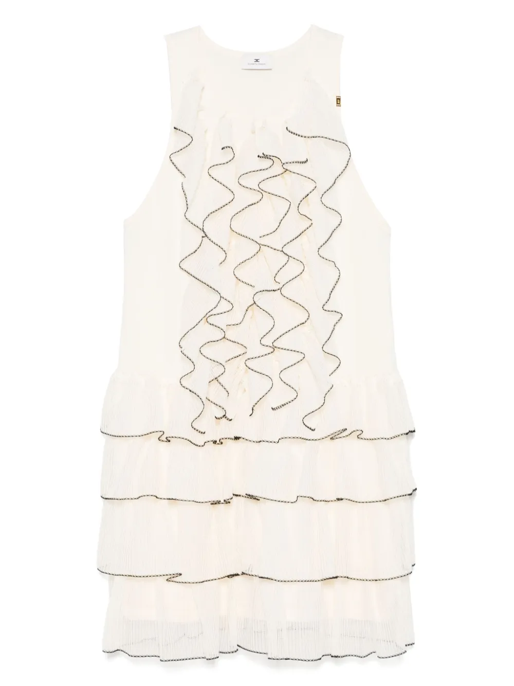 Elisabetta Franchi Mini-jurk met ruches Wit