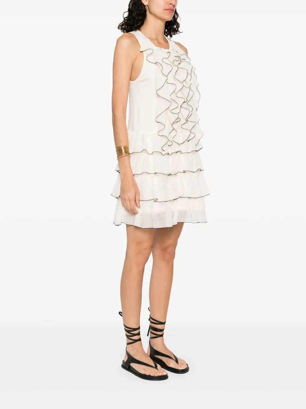 Elisabetta Franchi Mini-jurk met ruches Wit
