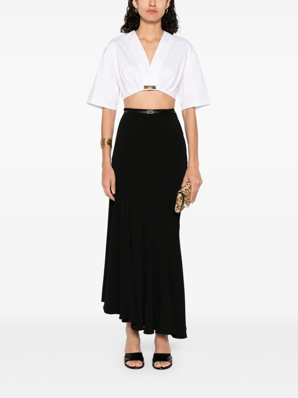 Elisabetta Franchi Blouse met logodetail - Wit