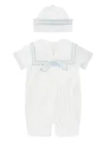 Sarah Louise sailor-collar romper - White