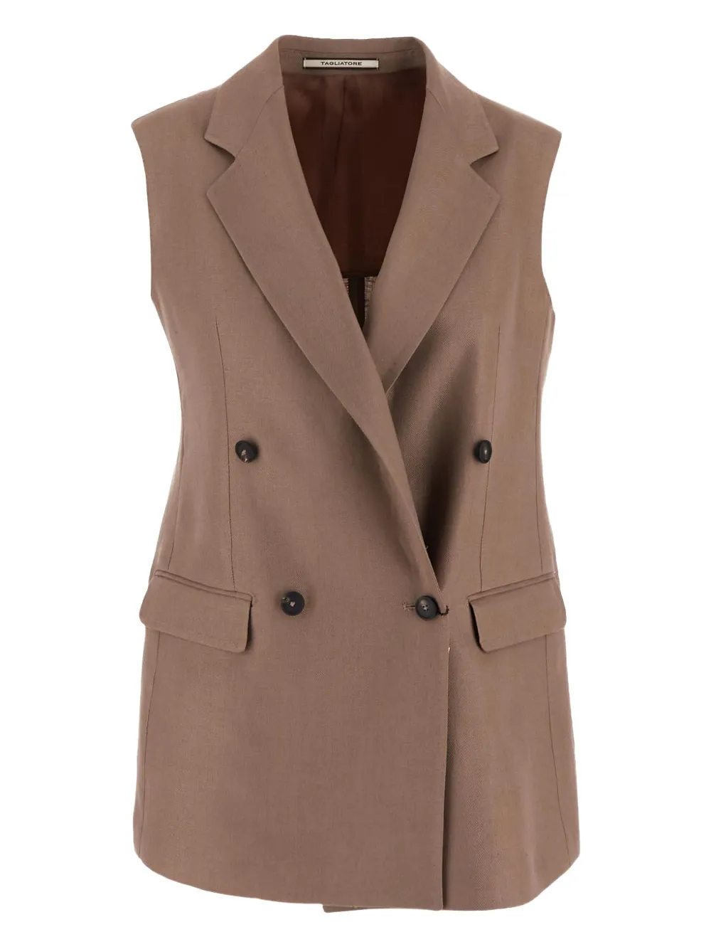 Tagliatore Bernice linnen gilet Beige