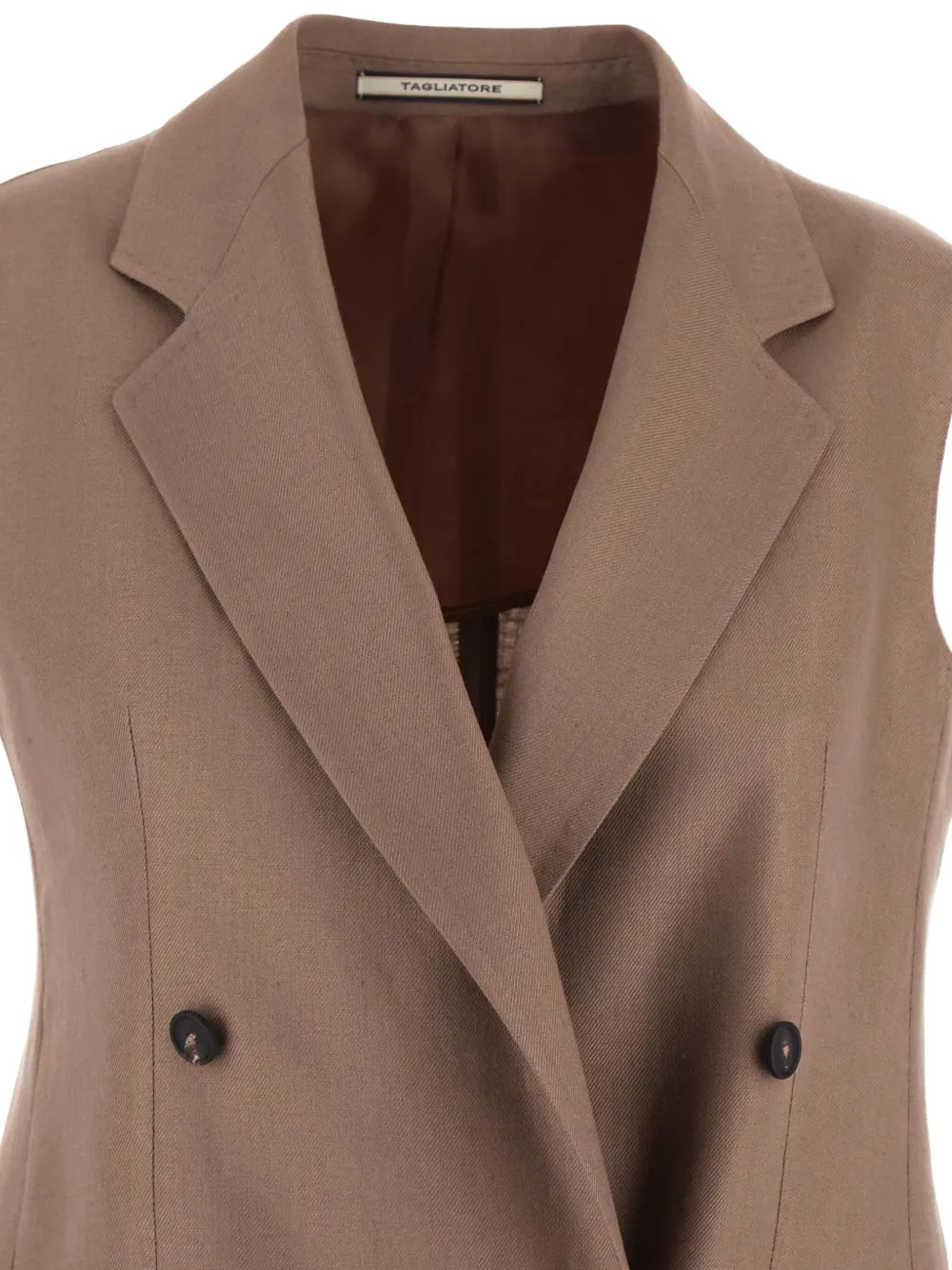 Tagliatore Bernice linnen gilet Beige