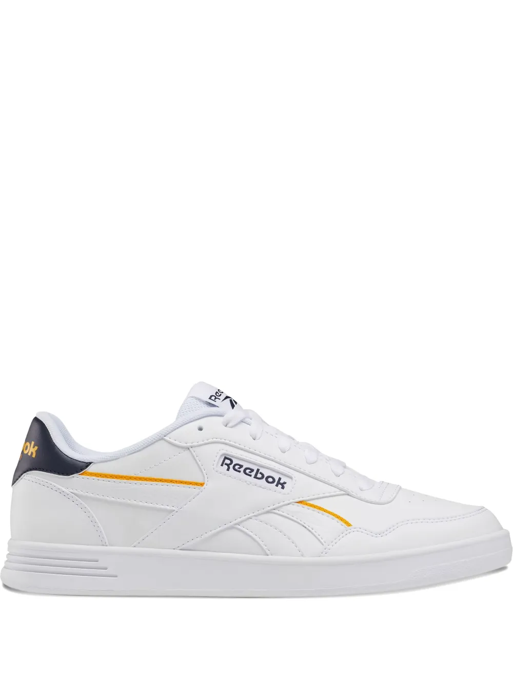 Reebok Court Advance Vegan "white/vector Navy/gold" Sneakers In White