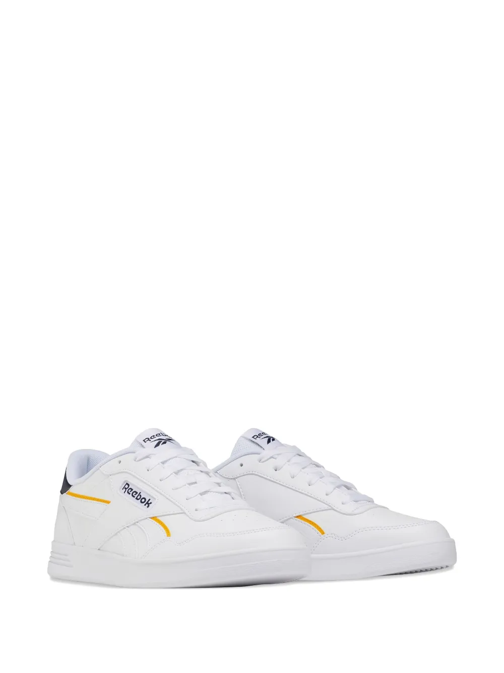 Reebok Court Advance Vegan "white/vector Navy/gold" Sneakers In White
