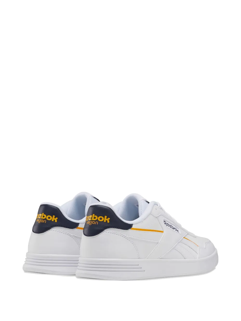 Reebok Court Advance Vegan "white/vector Navy/gold" Sneakers In White