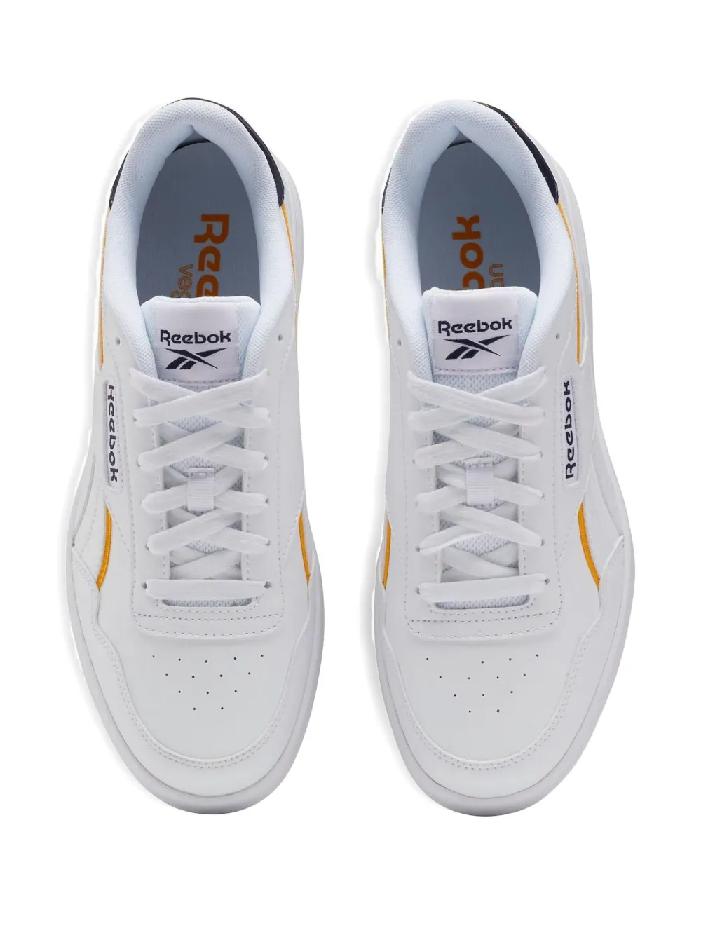 Reebok Court Advance Vegan "white/vector Navy/gold" Sneakers In White
