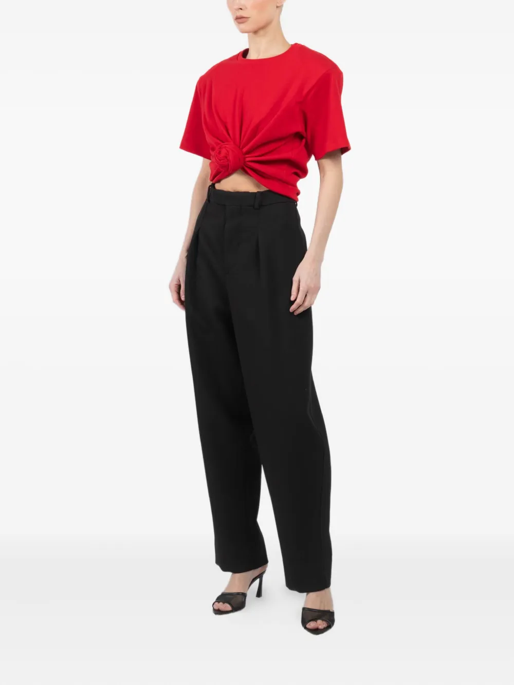 Magda Butrym T-shirt met geknoopt detail Rood