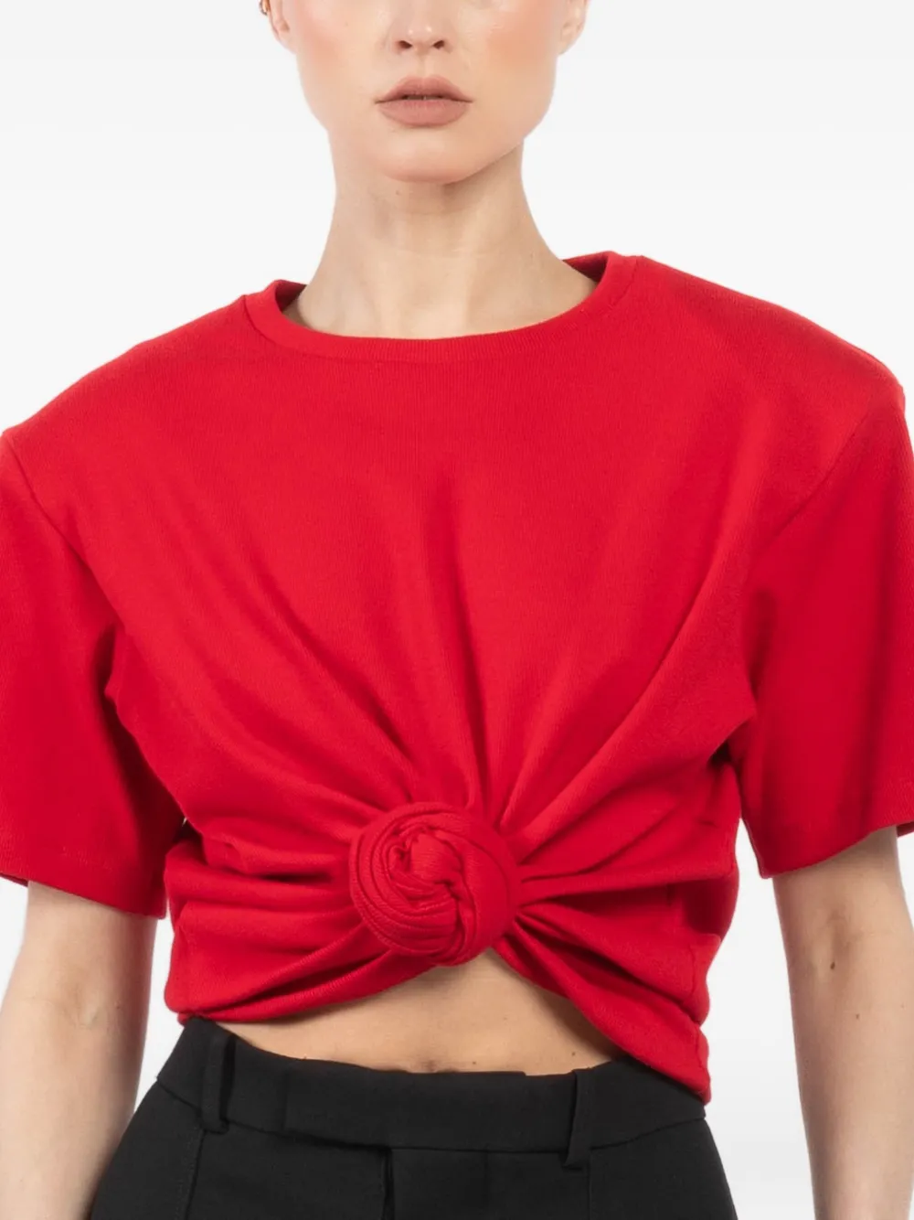 Magda Butrym T-shirt met geknoopt detail Rood