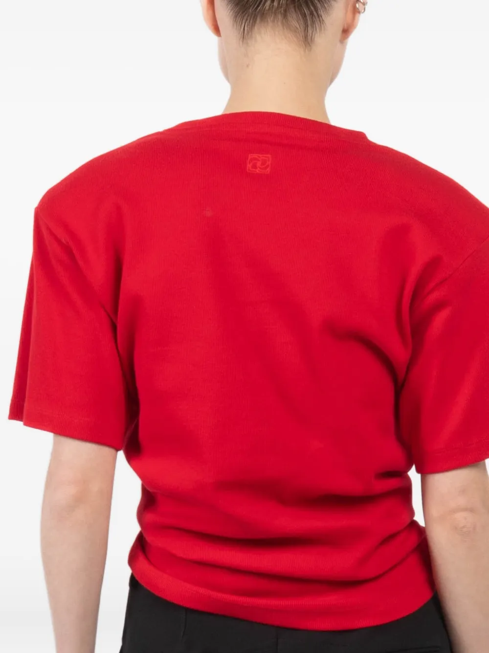 Magda Butrym T-shirt met geknoopt detail Rood