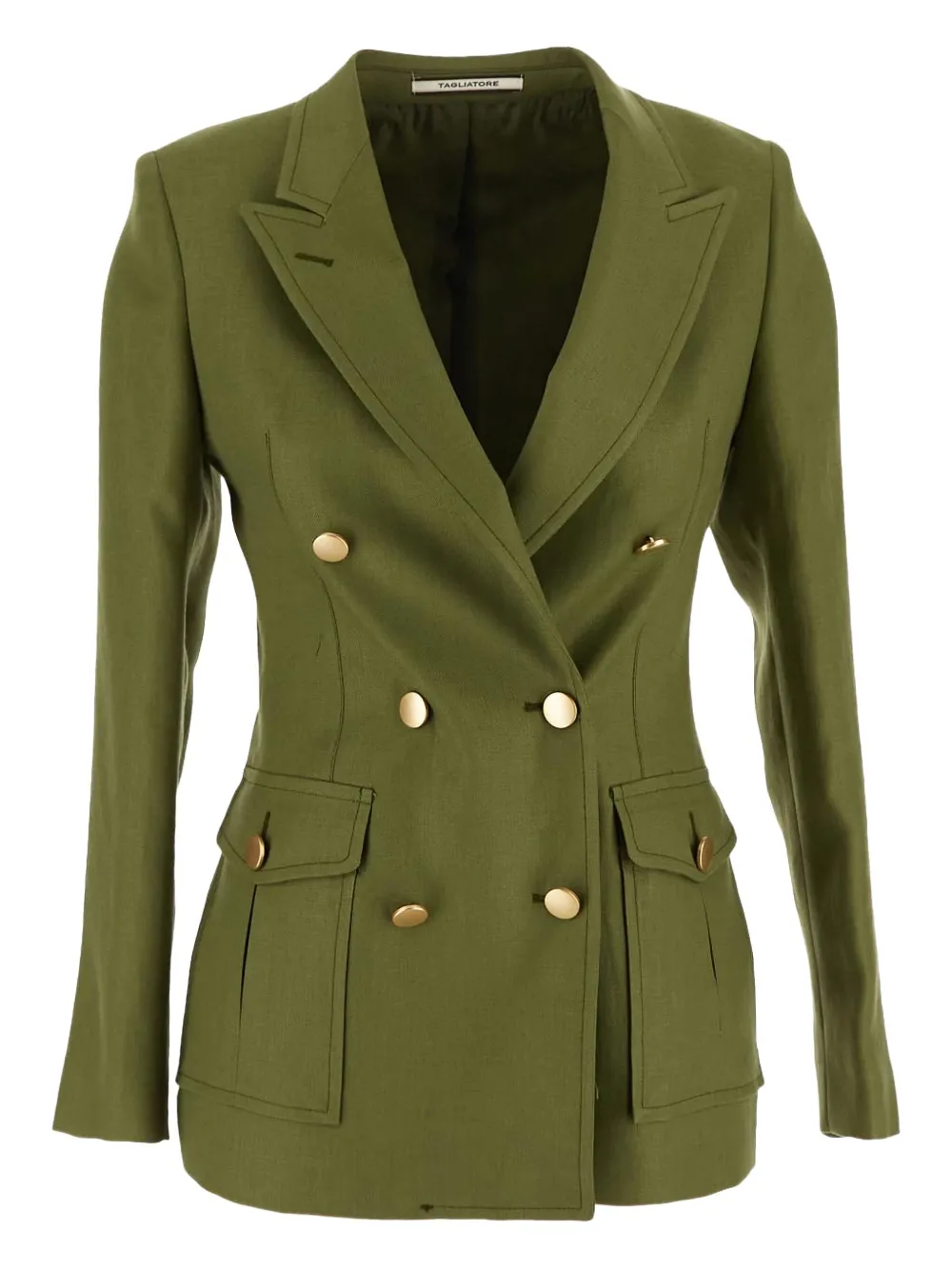 Tagliatore Jhoney linnen blazer Groen