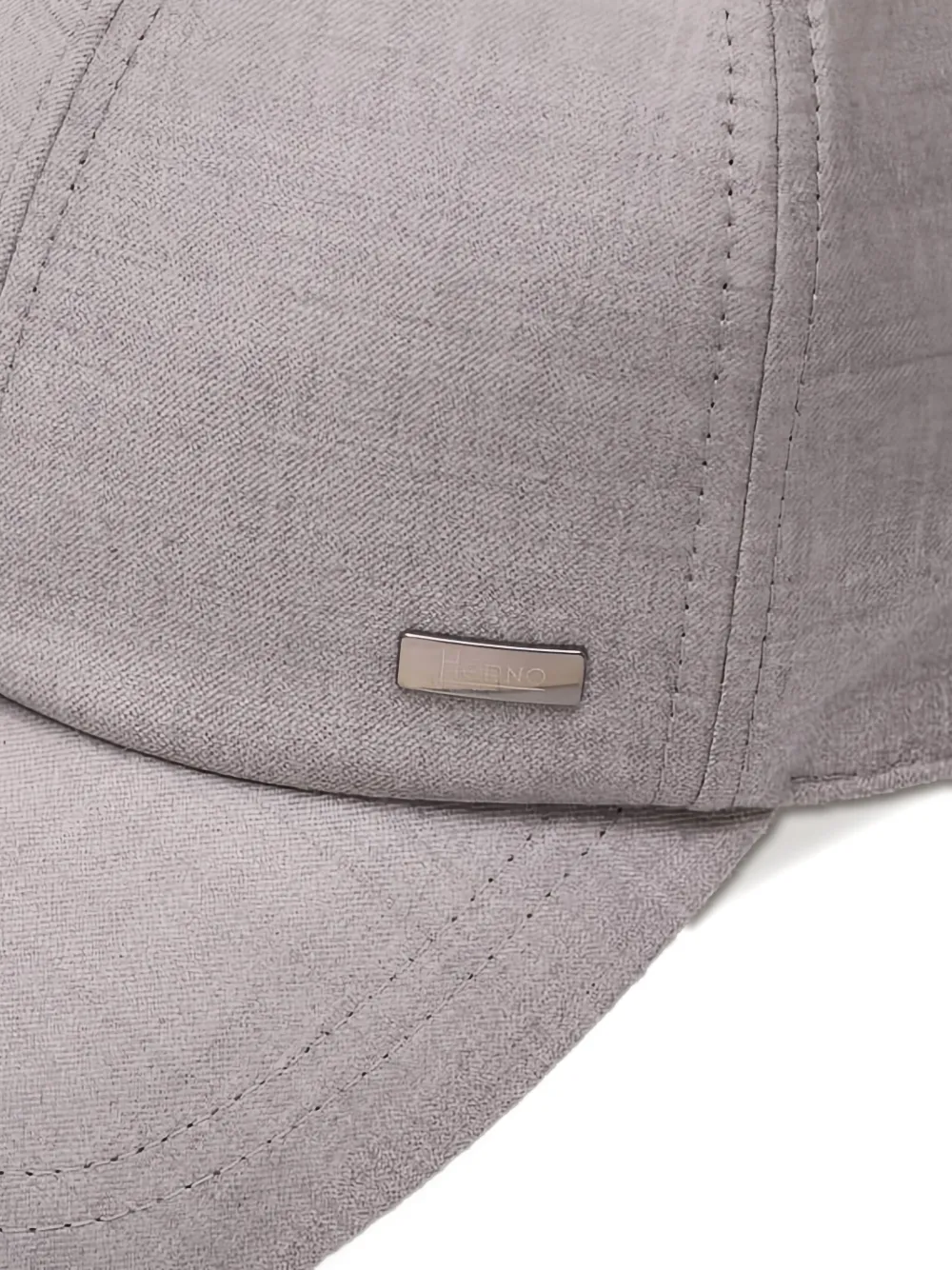 Herno Metallic-plaque Baseball Cap In Gray