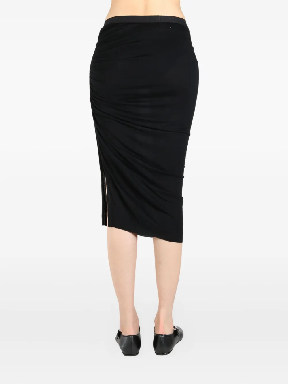 Rick Owens Lilies asymmetric fitted skirt Zwart