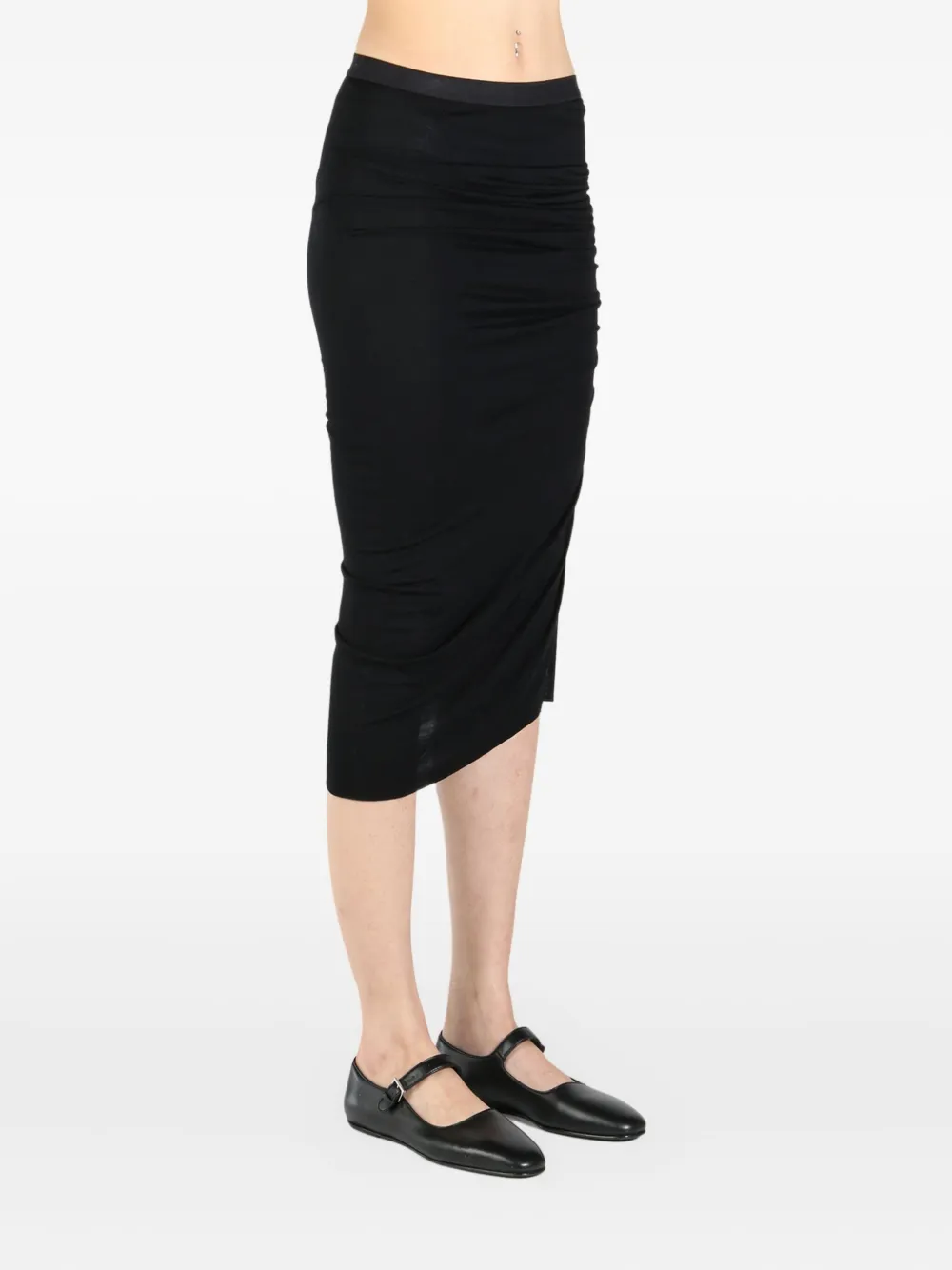 Rick Owens Lilies asymmetric fitted skirt Zwart