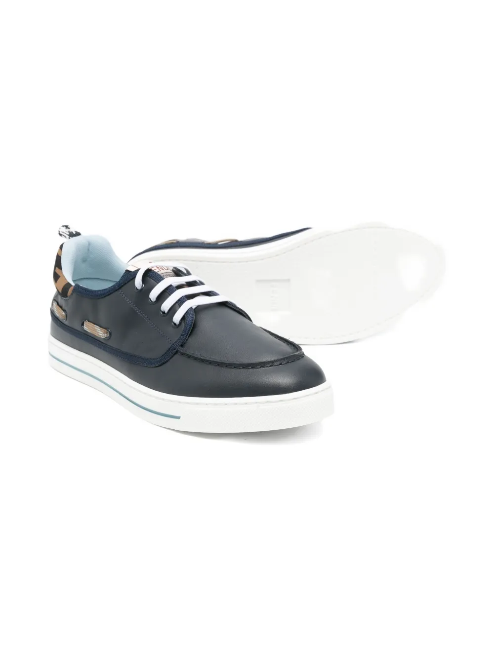 Fendi Leather Sneakers In Multi