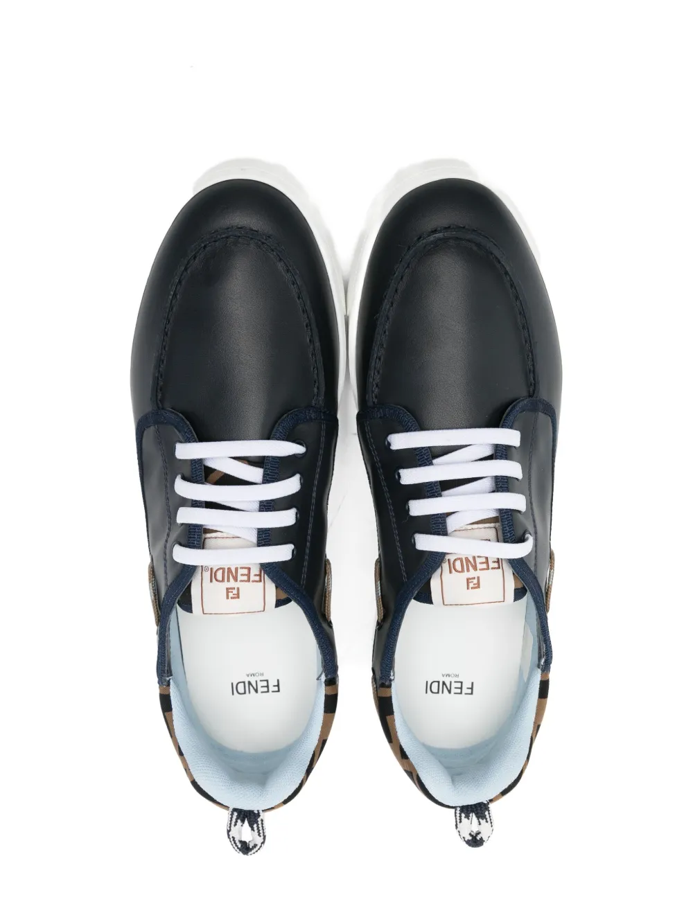 Fendi Leather Sneakers In Multi