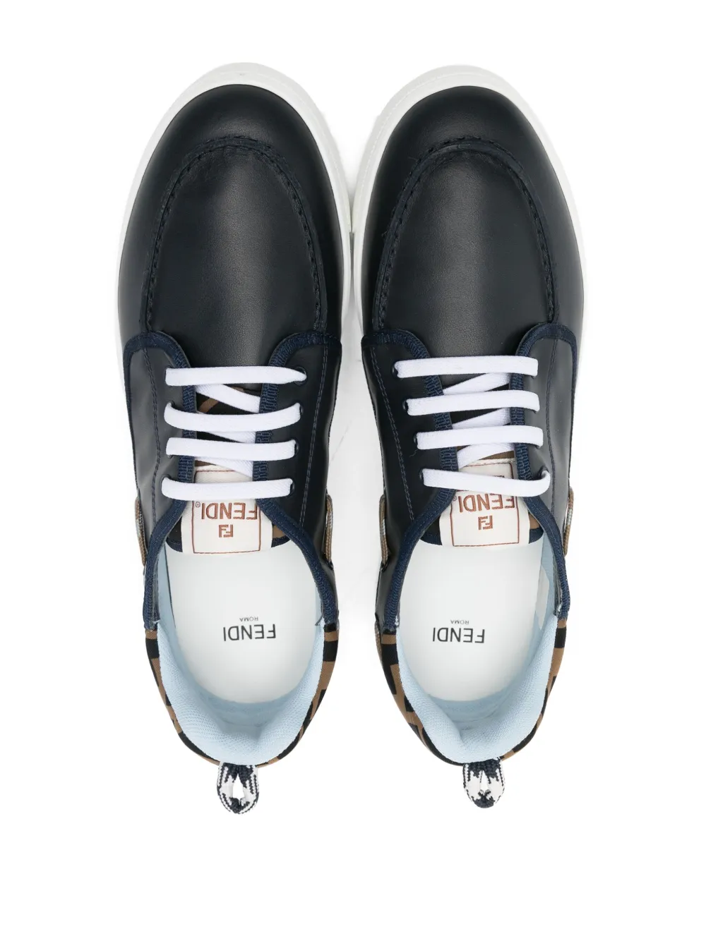 Fendi Kids Leren sneakers Blauw