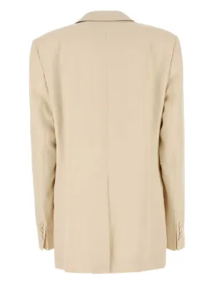 Stella Mccartney★ シングルブレストピンストライプブレザー Women ブルー、ホワイトピンストライプ ストライプ シングル