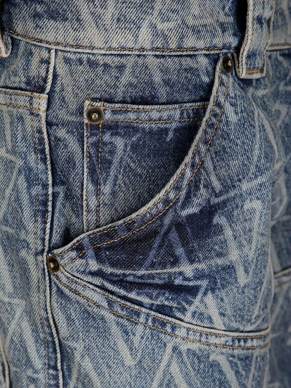Vaquera Shorts met print Blauw