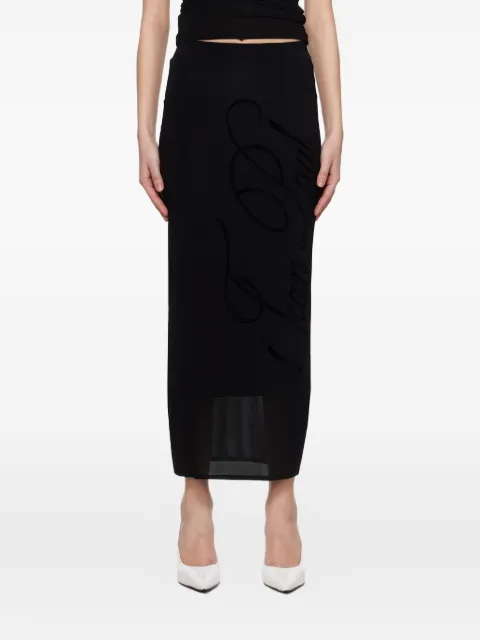 Jean Paul Gaultier flocked-logo midi skirt