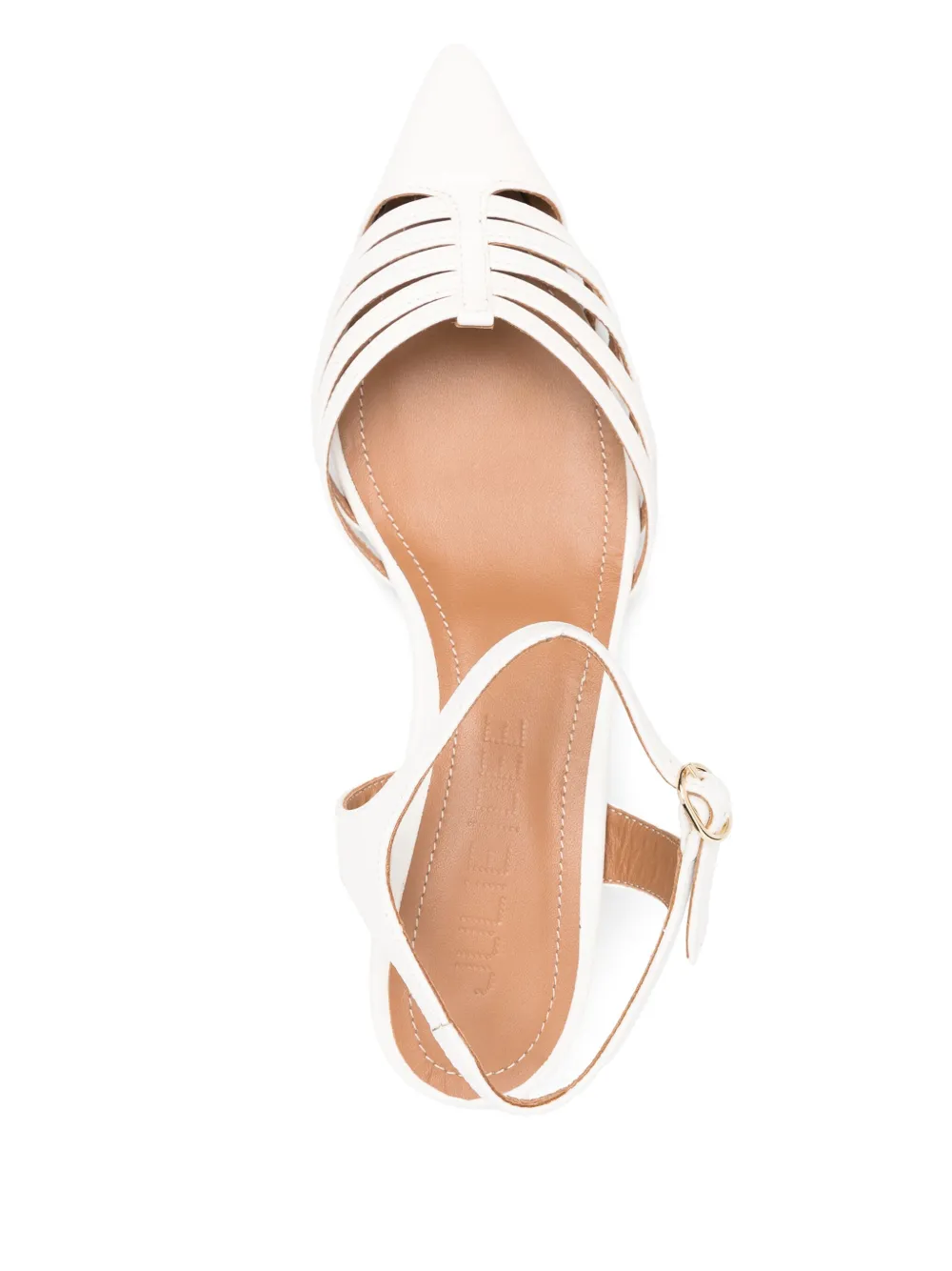 Julie Dee 40mm leather pups White