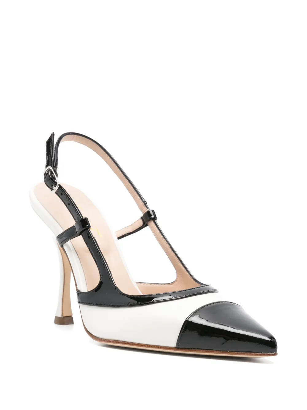 Anna F. 100mm two-tone pumps Black