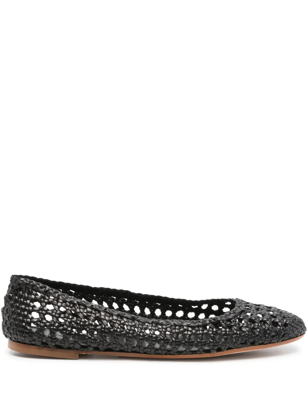 Fabio Rusconi woven leather flats Zwart