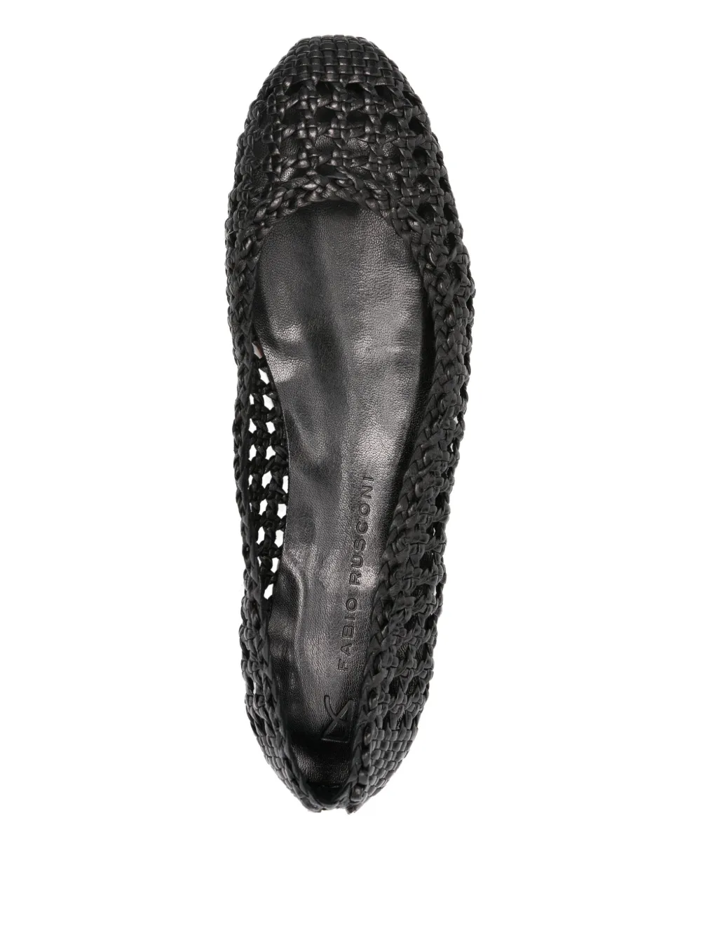 Fabio Rusconi woven leather flats Zwart