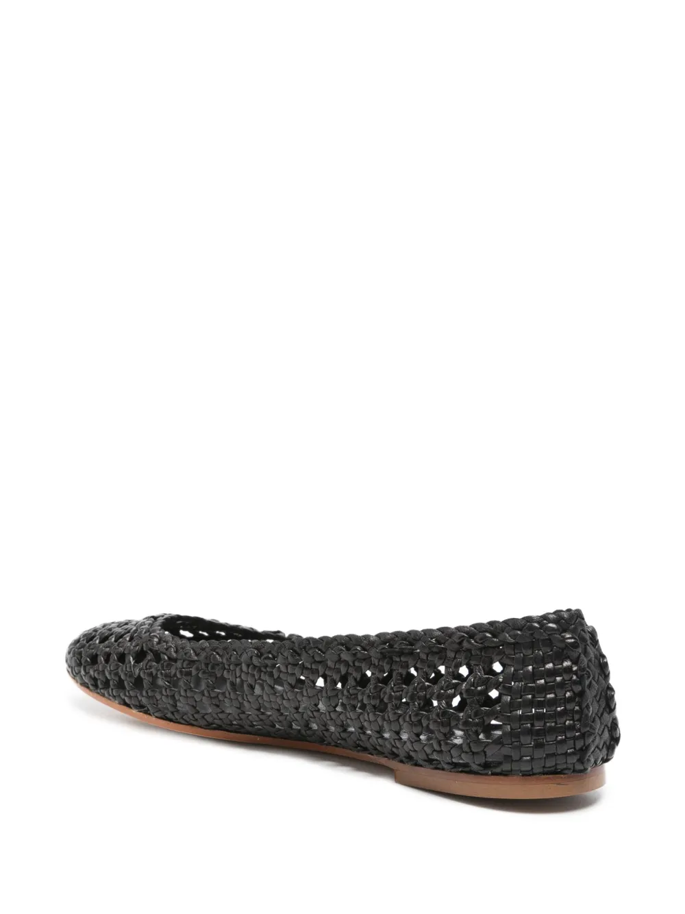 Fabio Rusconi woven leather flats Zwart