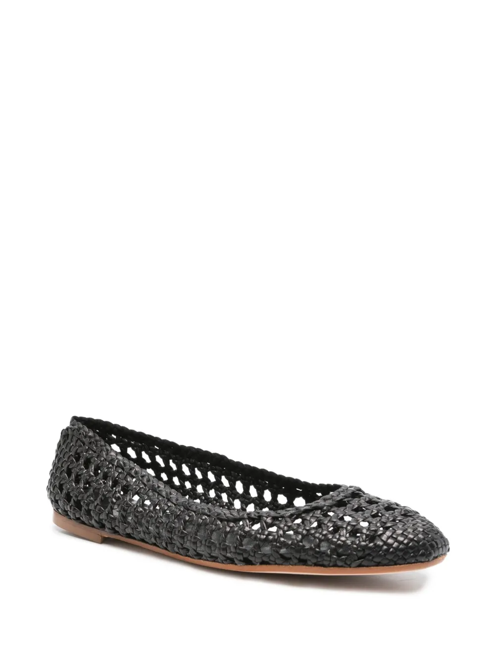 Fabio Rusconi woven leather flats Zwart