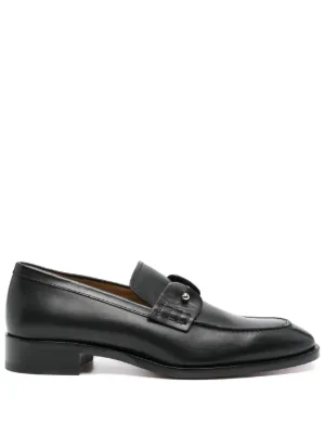 Christian Louboutin MJ Moc Leather Loafers | Black | FARFETCH