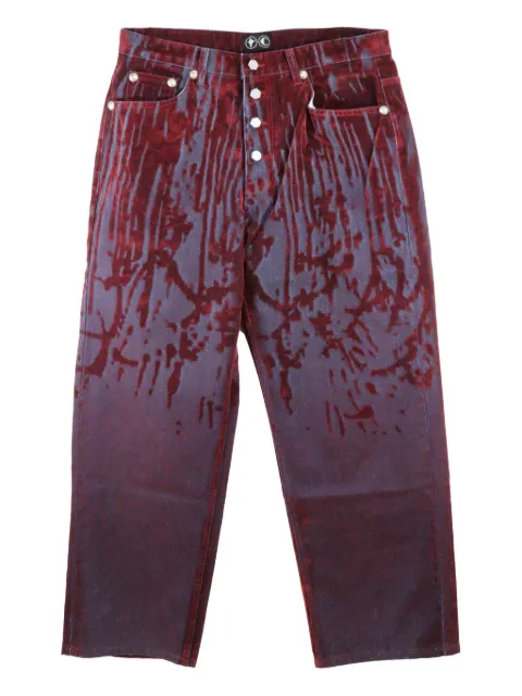 THUG CLUB laser-cut jeans
