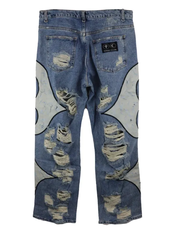 Thug Club ダメージ加工デニム size1 THUG CLUB ダメージ ジーンズ | ブルー | FARFETCH JP