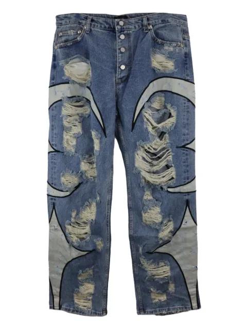 THUG CLUB jeans con efecto envejecido