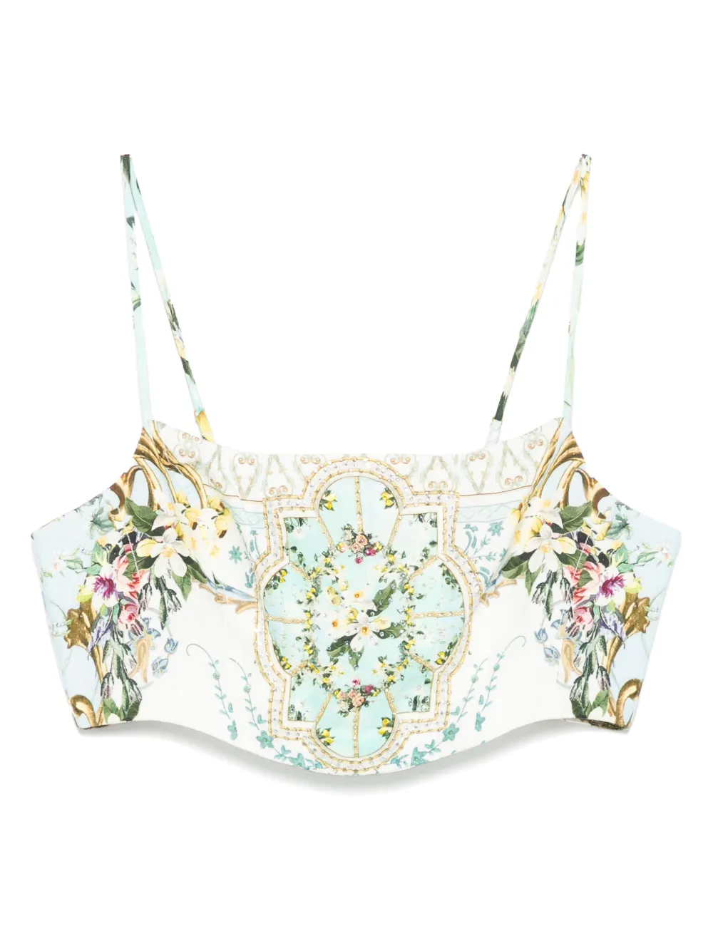 Camilla Korset top met print Blauw