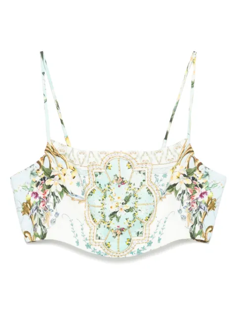Camilla graphic-print corset top