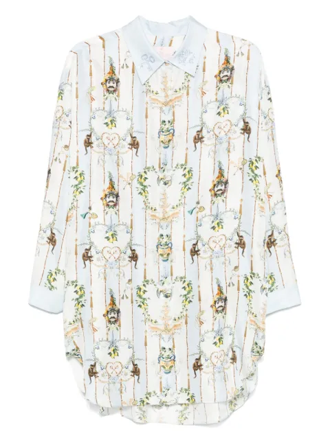 Camilla graphic-print silk shirt