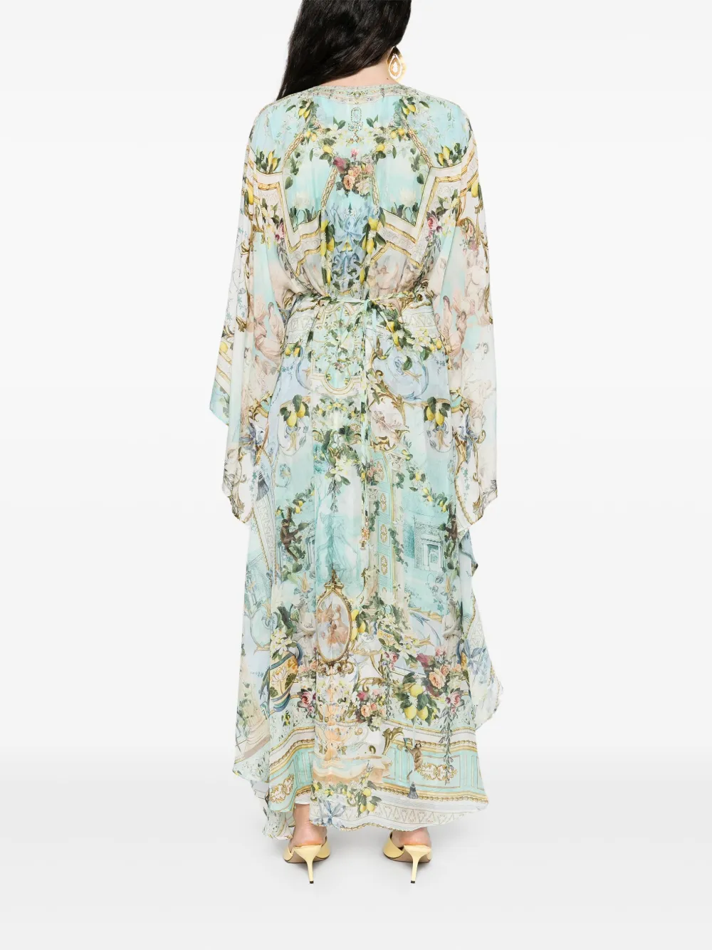 Camilla Zijden maxi-jurk Blauw