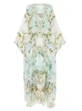 Camilla silk kaftan maxi dress - Blue