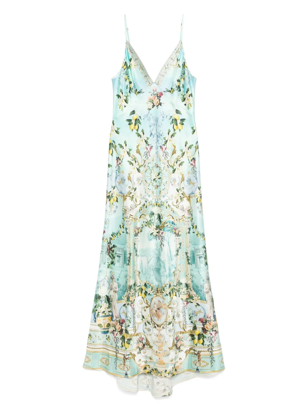 Camilla Jurk met bloemenprint Blauw